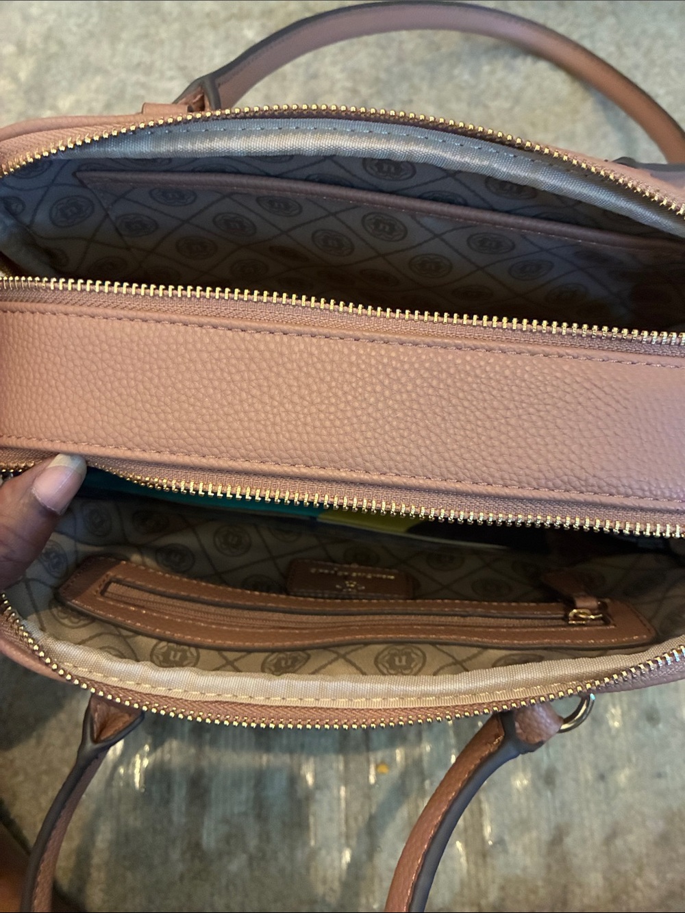 Nanette Lepore Blush Taupe Pebbled Leather Shoulder Bag - Picture 6 of 7